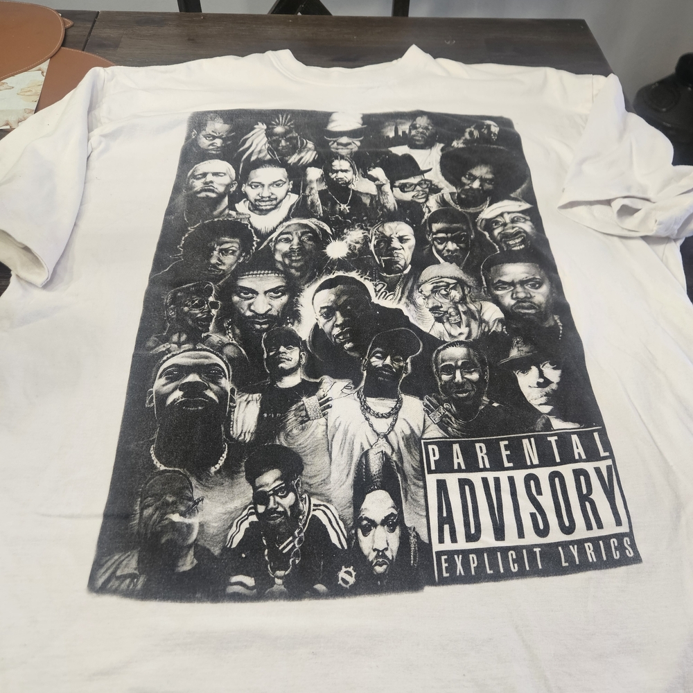 Mens Vintage Y2K Graphic Crew neck Tee Rap Hip Hop Legends Sz 3 Xl